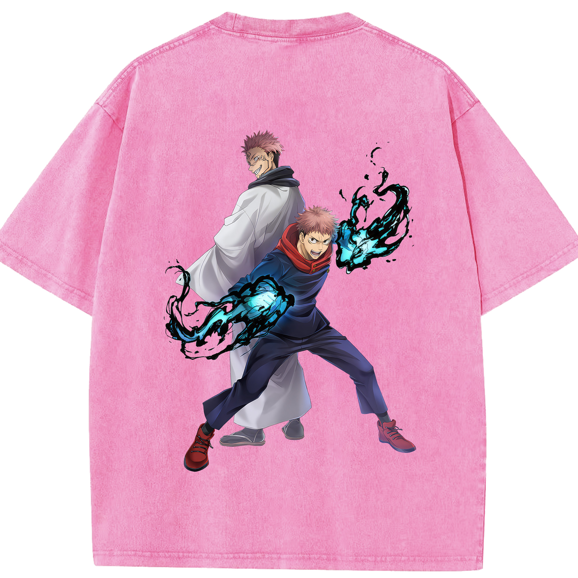 （画像用） 呪術廻戦 Jujutsu Kaisen 綿100% ヴィンテージ風 半袖Tシャツ（背面プリント）